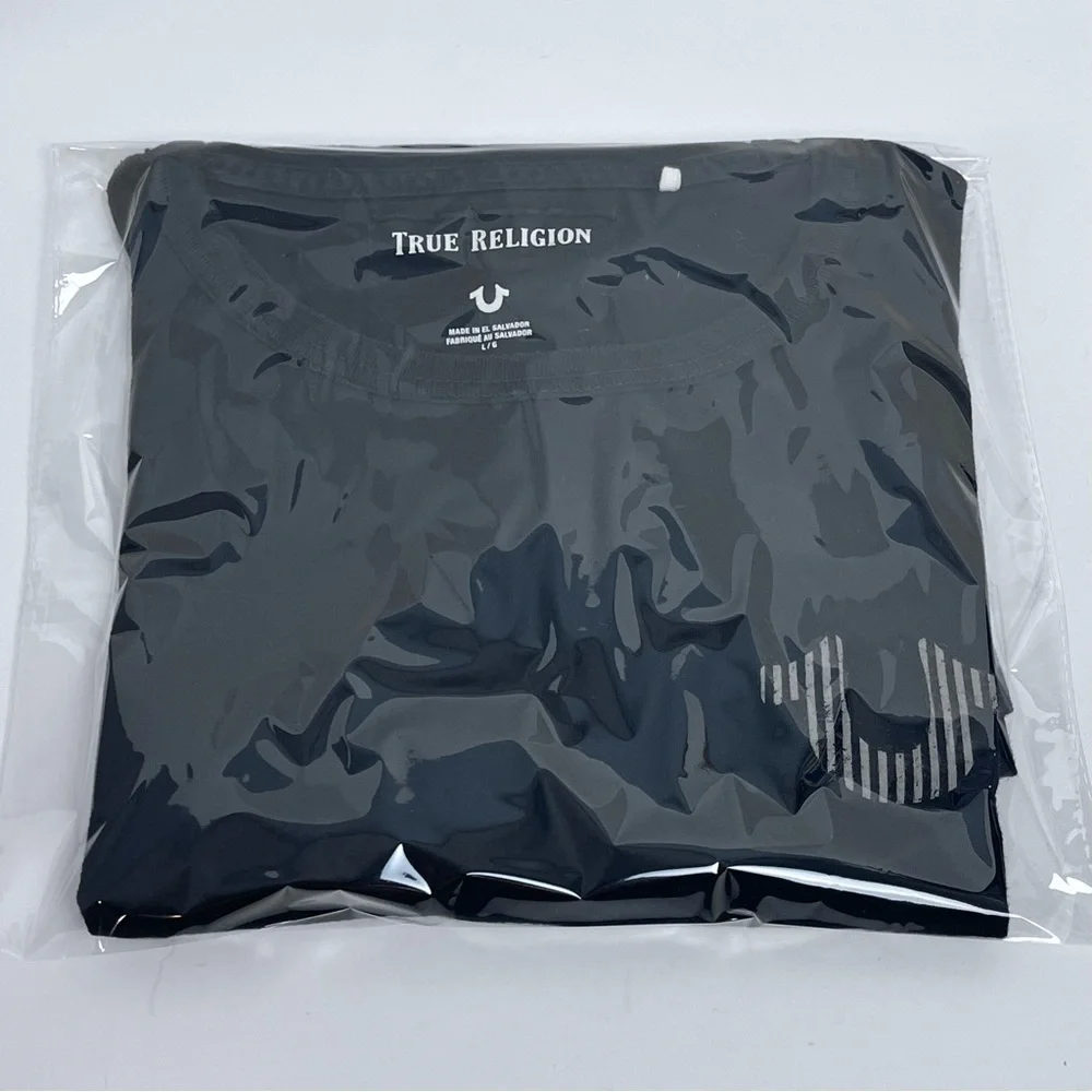 True Religion Men's Long Sleeve Skeleton Graphic Black Tee Size L; Streetwear
